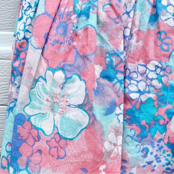 Gap Factory 18-24 dress watercolor cotton candy floral peekaboo back with button - Picture 2 of 10